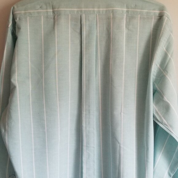 Men's Private Club Mint Green With White Stripes Button Down Collar Shirt 16 1/2 - Picture 11 of 12